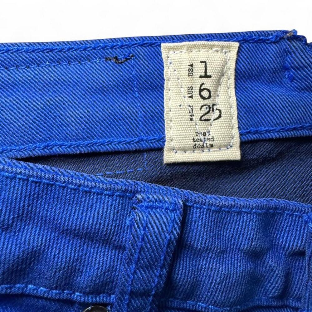 NWT Volcom Women’s Mid-Rise What The Twill Flare Denim Royal Blue Jeans — Size 1 - Picture 2 of 8